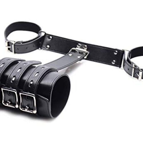 Leather Bondage Handcuffs, BDSM Armbinder Restraint ,Arms Behind Back Straitjacket,Sex Toys For Couples - Random Unicorn