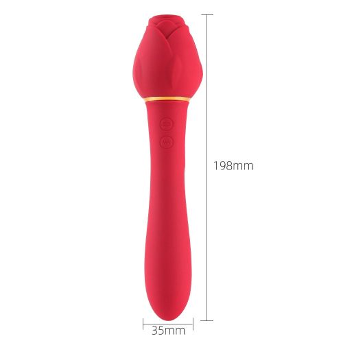 New Variable Frequency Mute Female Handle Rose Vibration Liquid Silicone Massage Stick - Random Unicorn